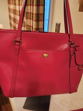 Coach Pink Leather Tote Bag
